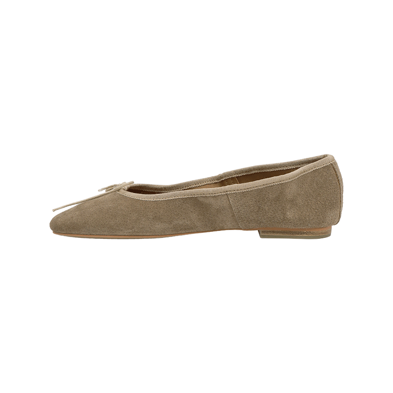 Ribbon Accent Suede Flats