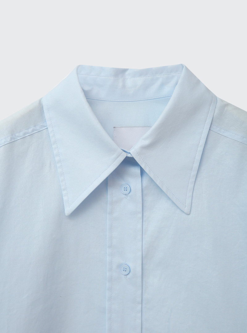 Tie-Back Mini Cotton Shirt Dress