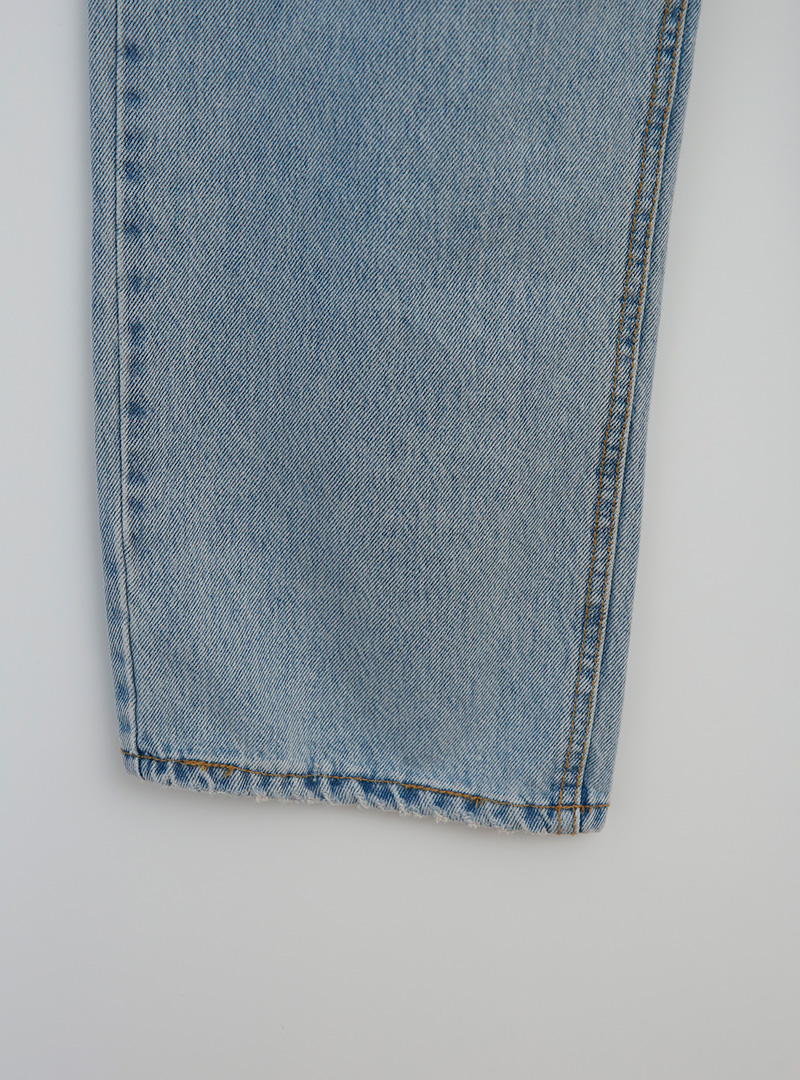 Washed Straight-Cut Jeans