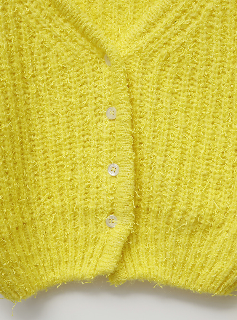 V-Neck Cropped Knit Cardigan