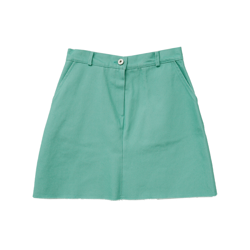 Raw Hem Solid Tone Mini Skirt