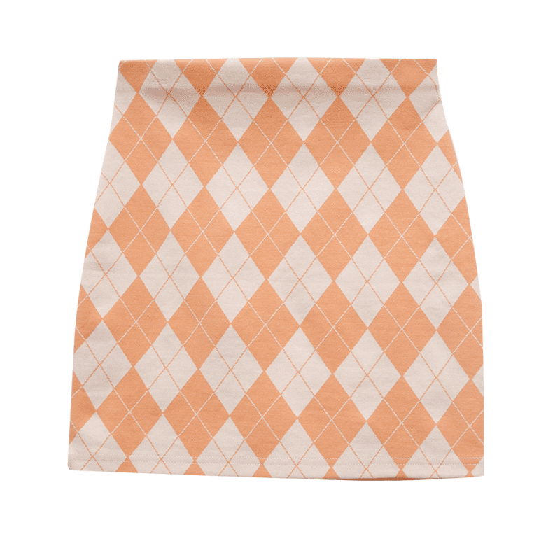Argyle Pattern Mini Skirt