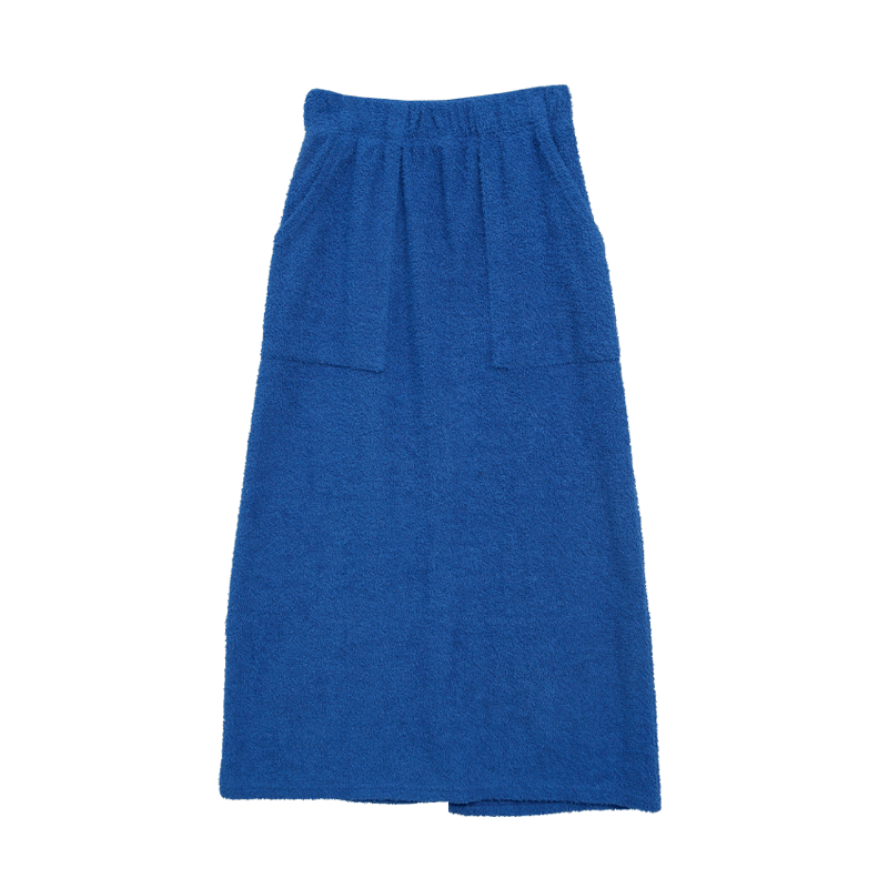 Elastic Waist Long Terrycloth Skirt