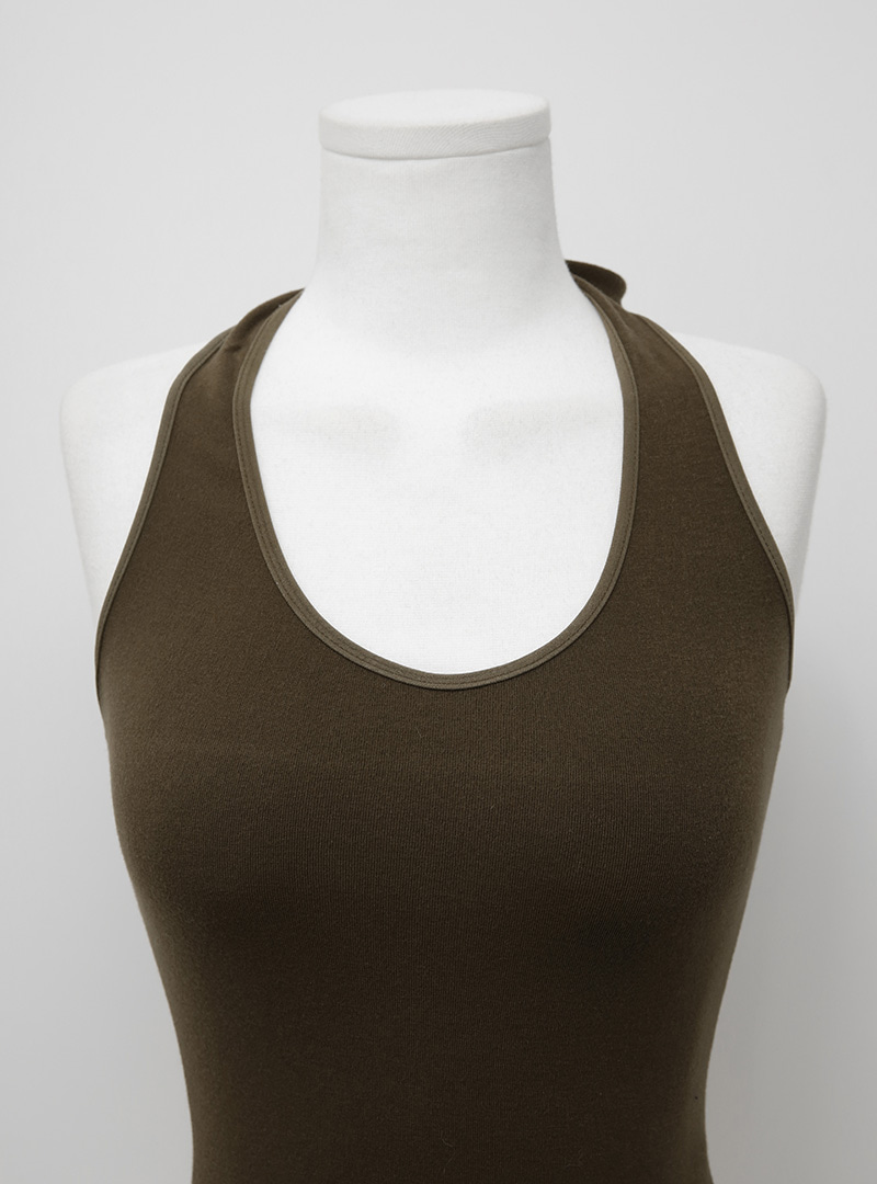 Halterneck Rayon-Blend Sleeveless TopThe delivery starts from Feb.4rd along with your purchase order!!