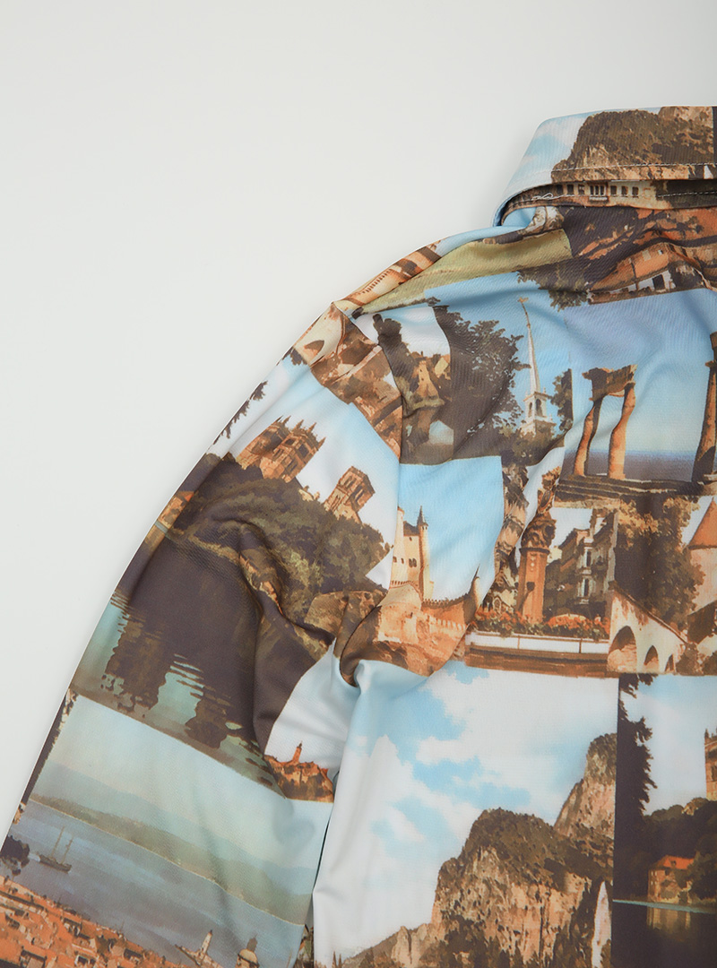 Collage Print Button-Up Shirt