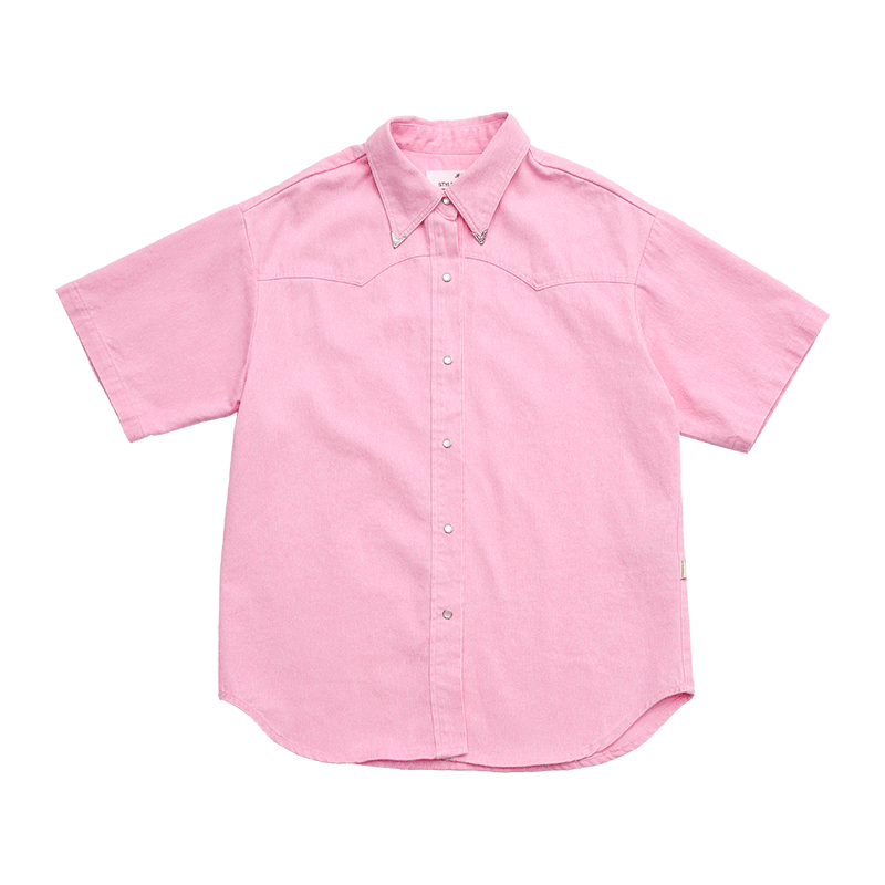 Half Sleeve Snap-Buttoned Shirt