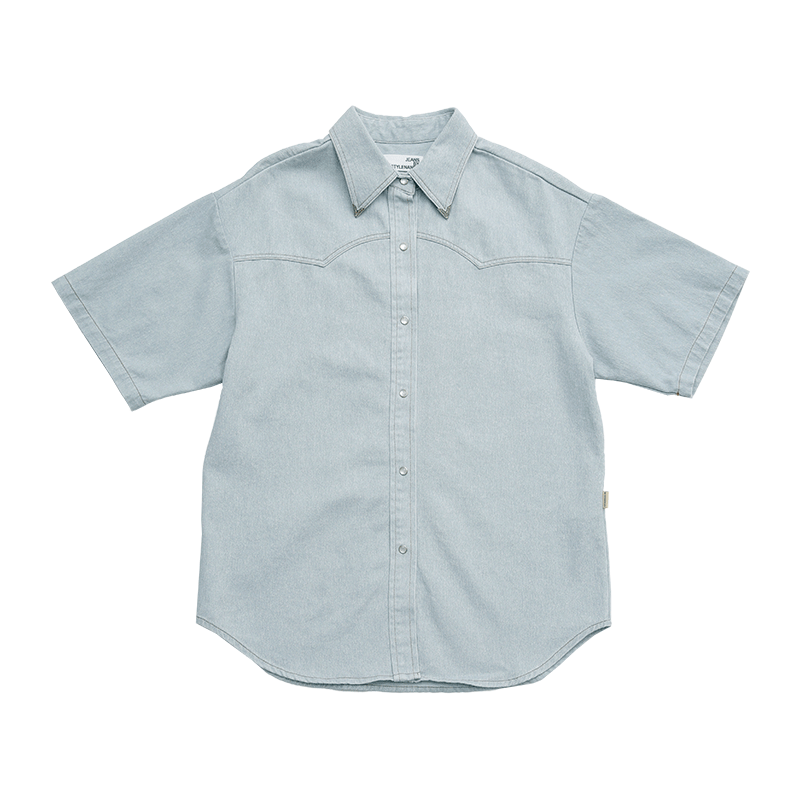 Half Sleeve Snap-Buttoned Shirt