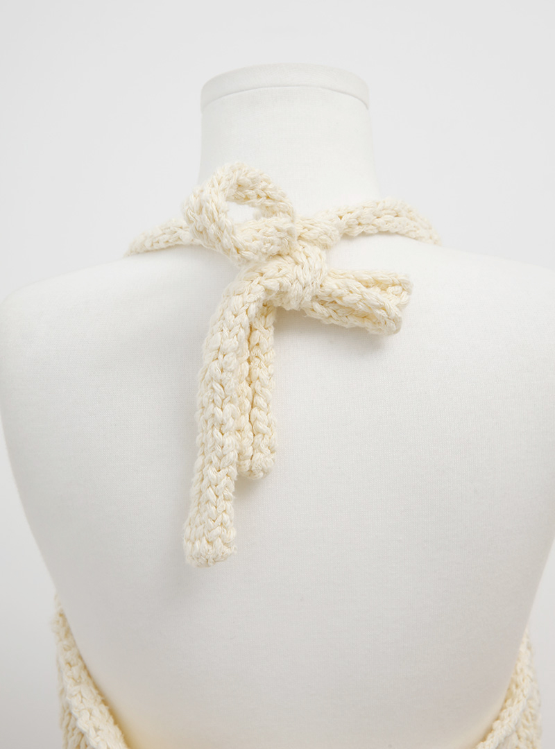 Halterneck Knit Mini Sleeveless Dress