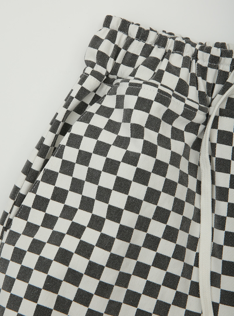 Checkered Tie-Waist Shorts