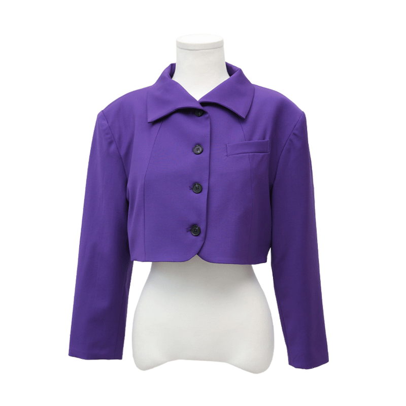 Buttoned Front Cropped Jacket