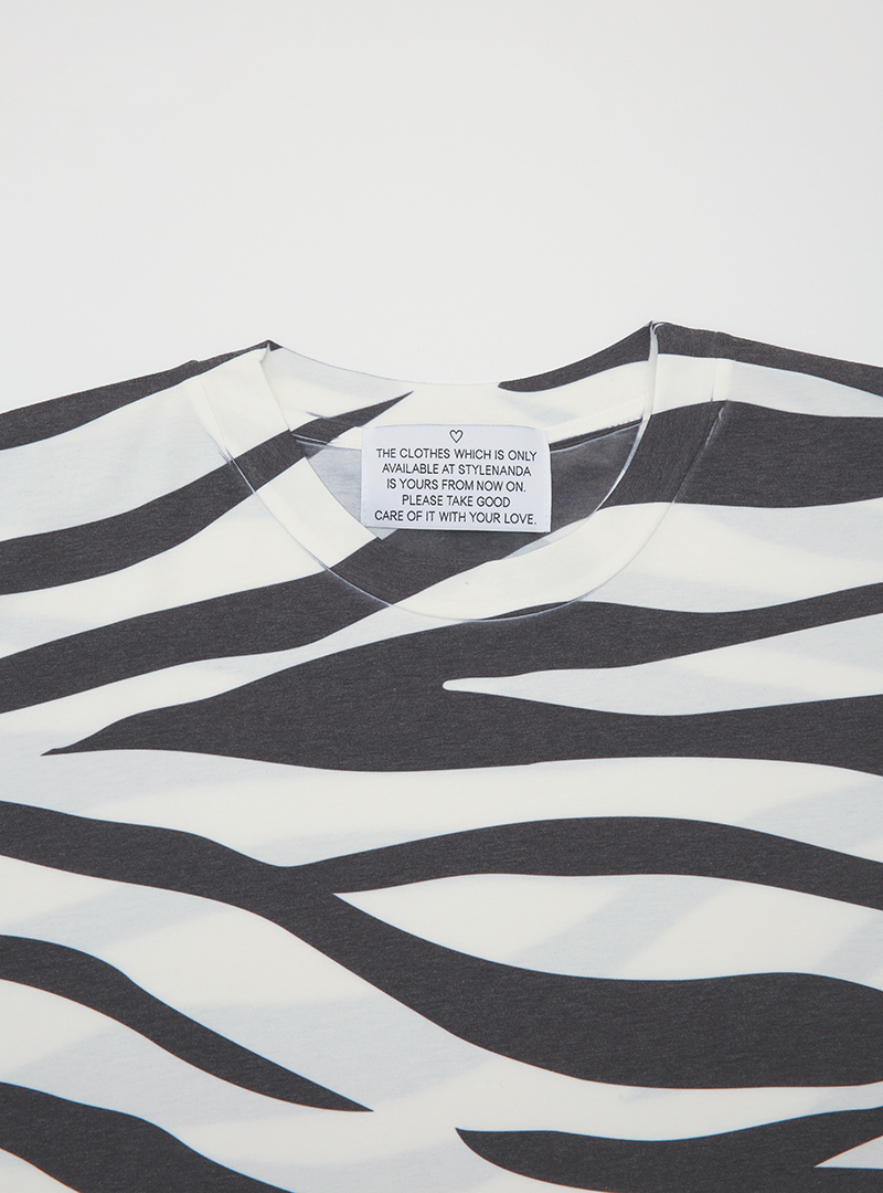 Zebra Pattern Boxy T-Shirt