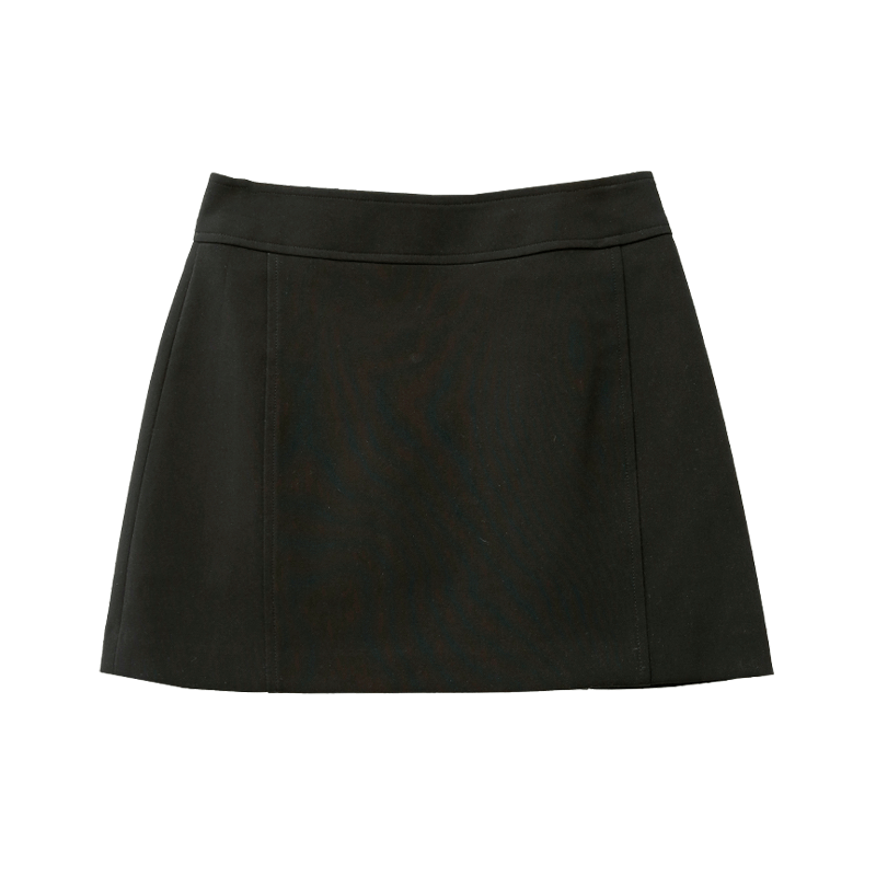 Back Zip A-Line Mini Skirt