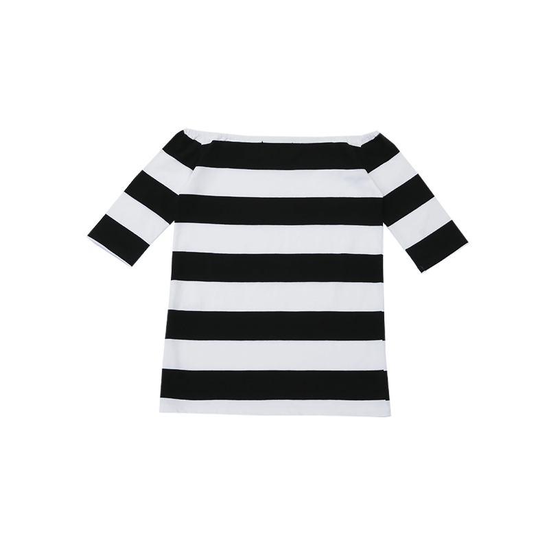 Stripe Off Shoulder T-Shirt