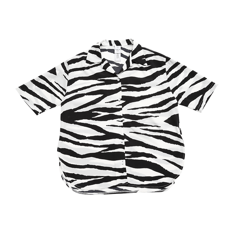 Collared Zebra Pattern Shirt