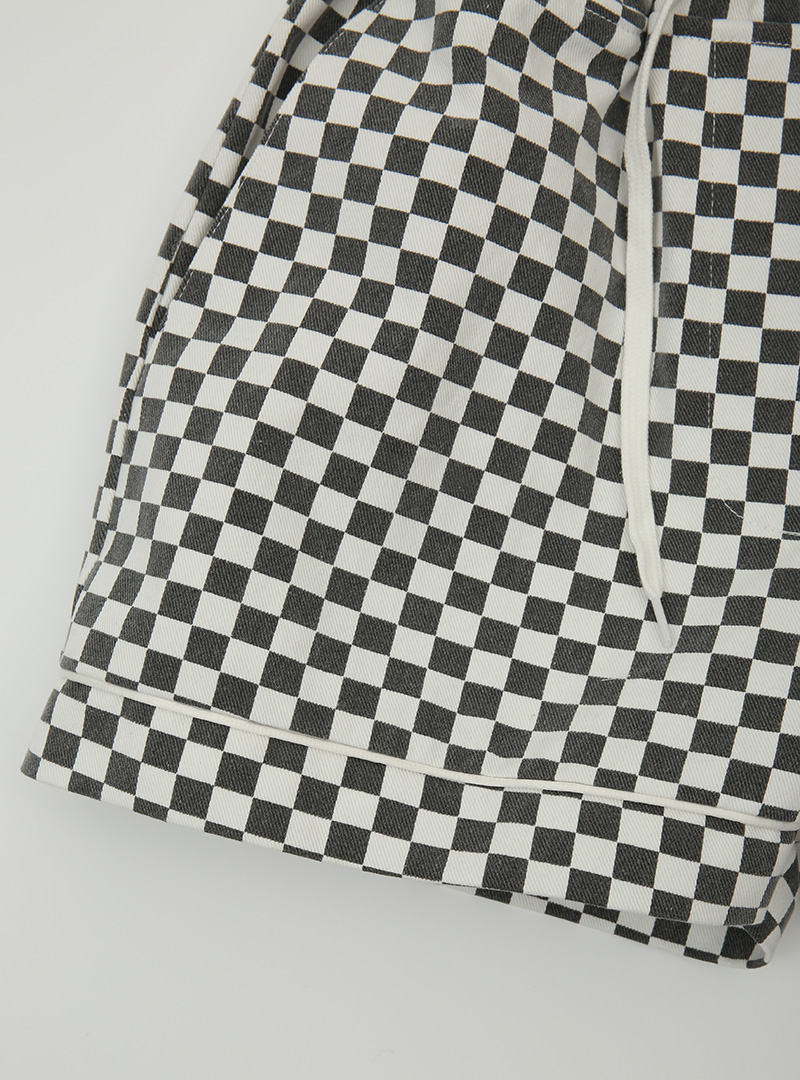 Checkered Tie-Waist Shorts