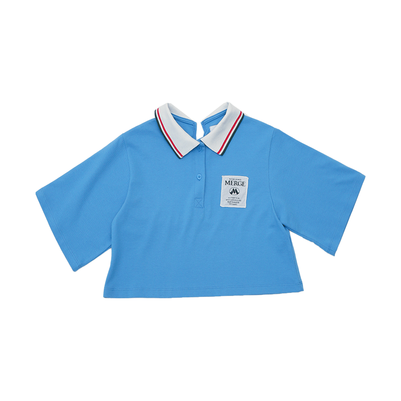Patch Accent Collared T-Shirt