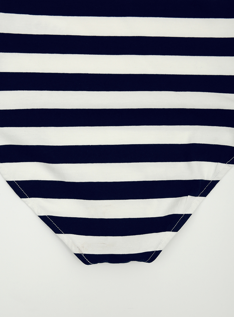 Heart Cutout Striped Bodysuit