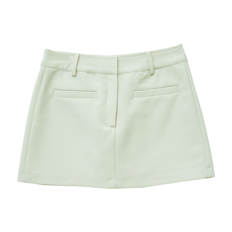 Welt Pocket Solid Tone Mini Skirt