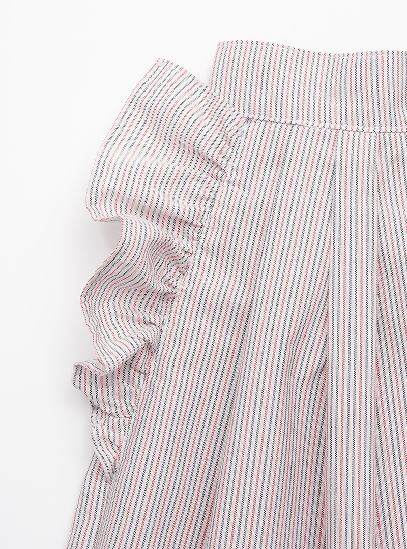 Ruffled Stripe Mini Skirt