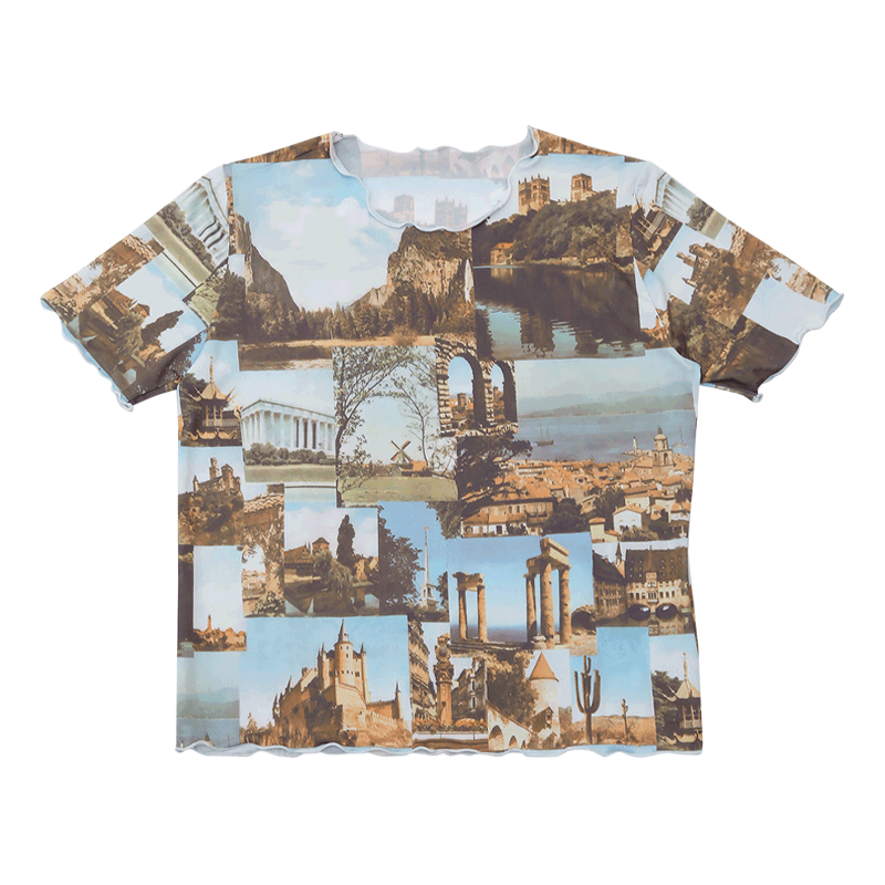 Land Collage Print T-Shirt