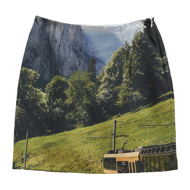 Nature Print Mini Skirt