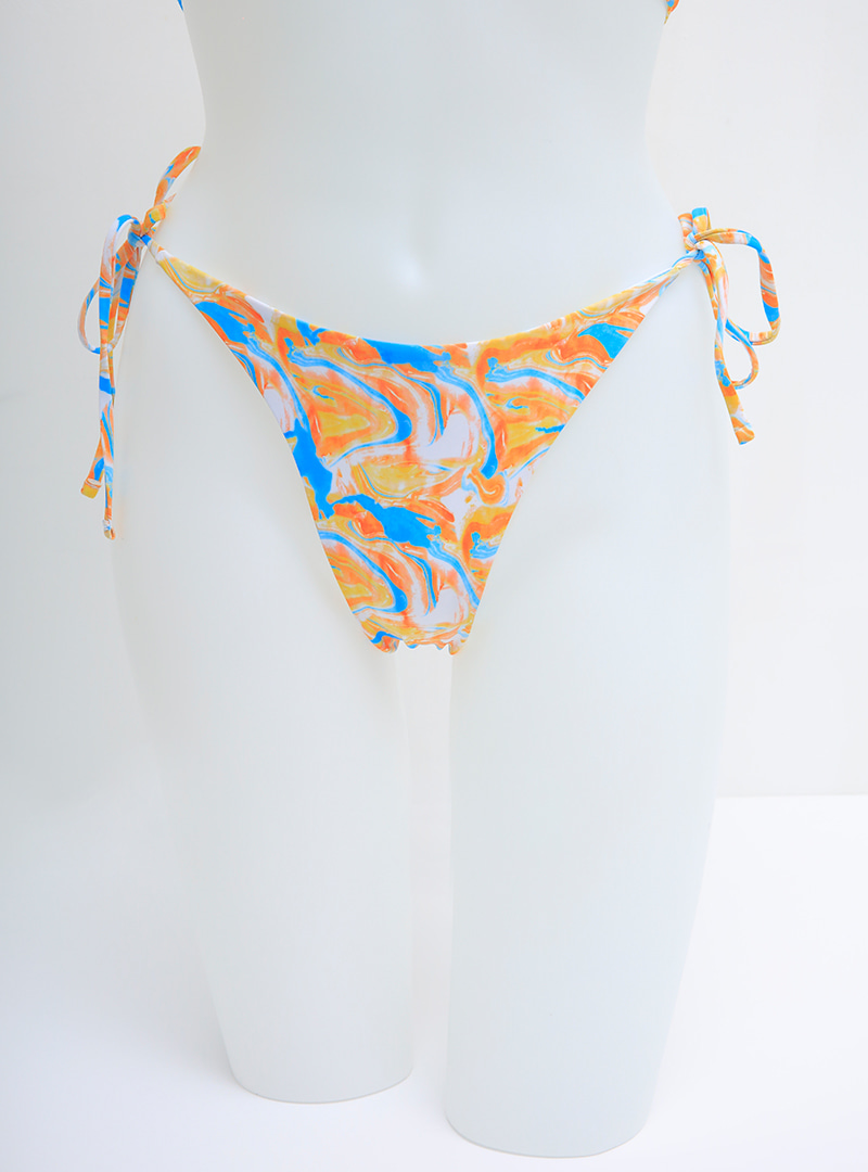 Printed Halter Top and Self-Tie Bottoms Bikini