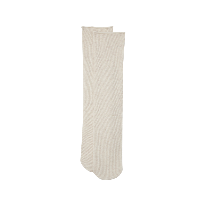 Ribbed Roll Top Cotton Blend Socks