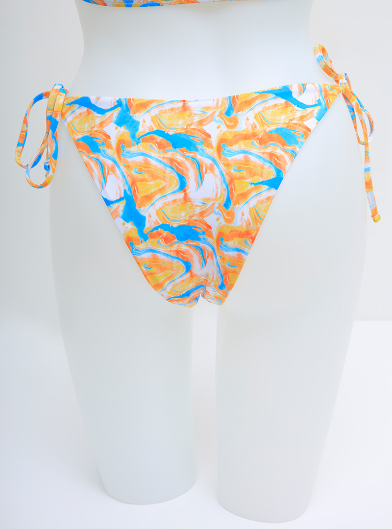 Printed Halter Top and Self-Tie Bottoms Bikini