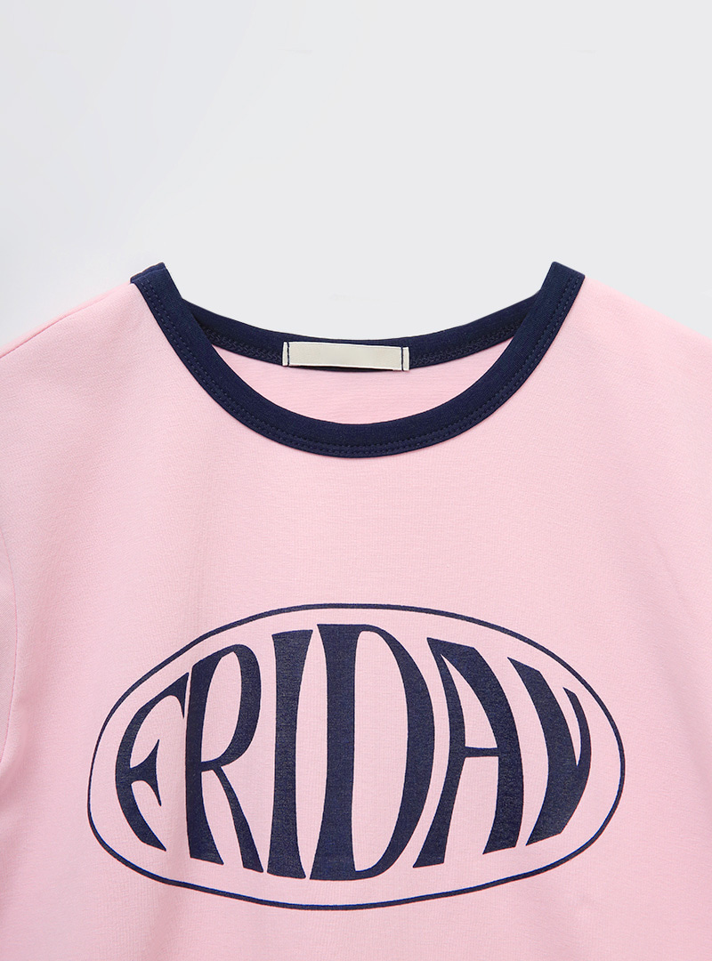 Day Lettering Print Crew Neck T-Shirt