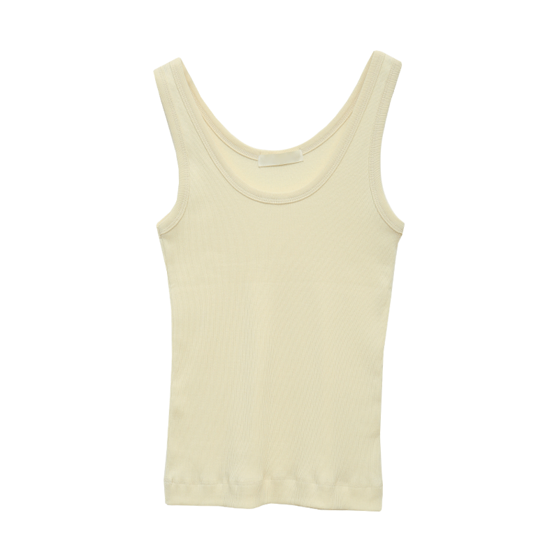 Ribbed Scoop Neck Solid Tone Tank Top