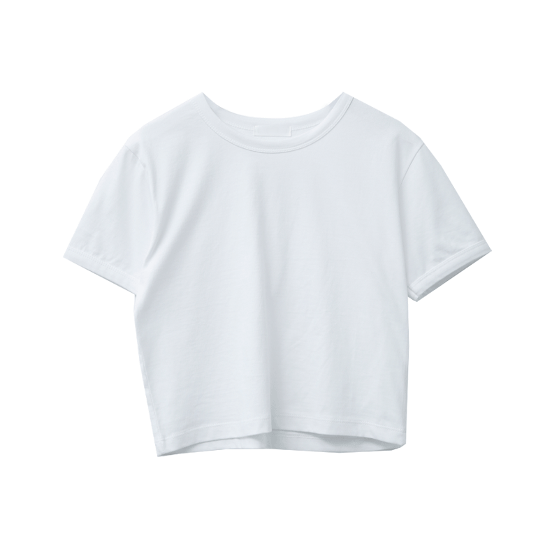 Round Neck Short Sleeve Crop T-Shirt
