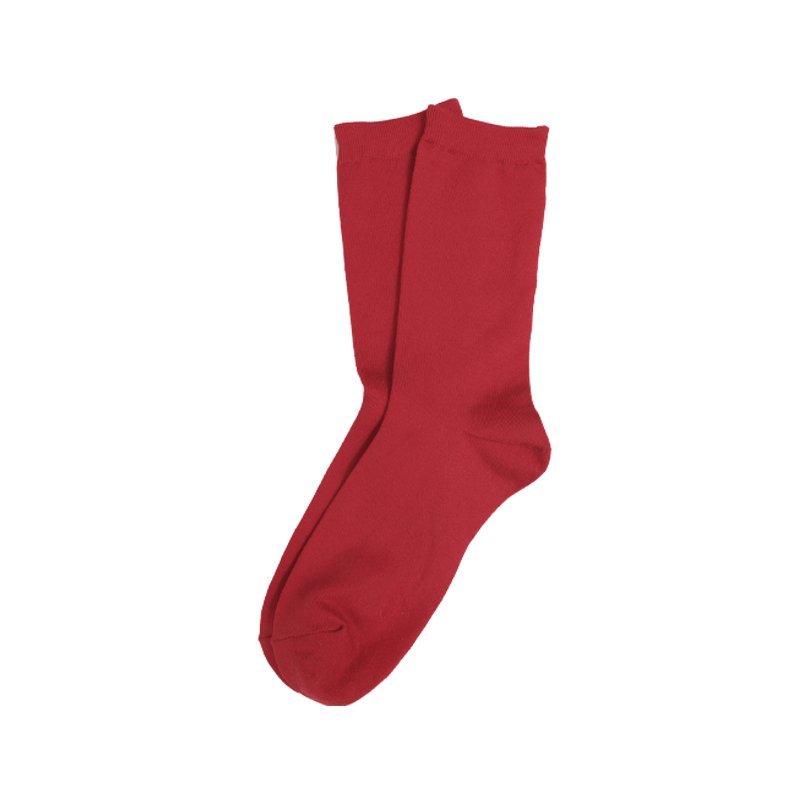Solid Color Basic Crew Length Socks