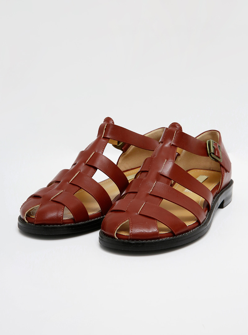 Buckled Strap Caged Sandals