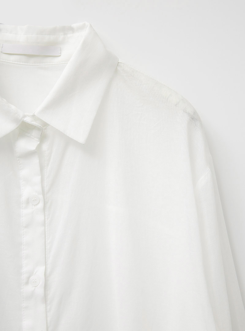 Asymmetrical Hem Long Button-Up Shirt