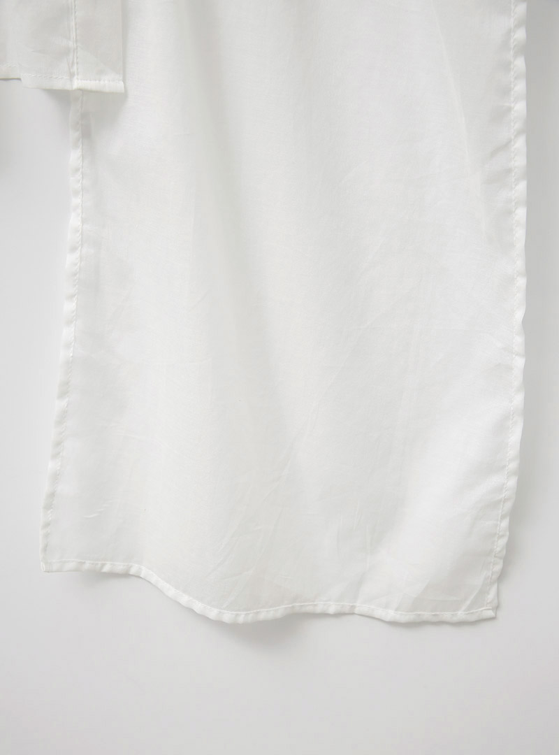 不規則襬造型純色襯衫