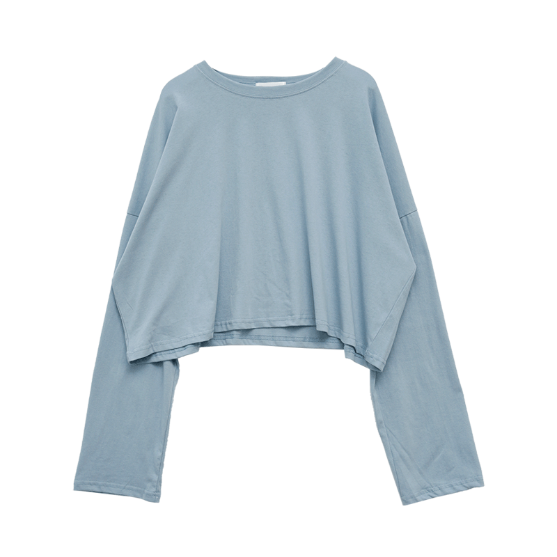 Extended Sleeve Loose Crop T-Shirt