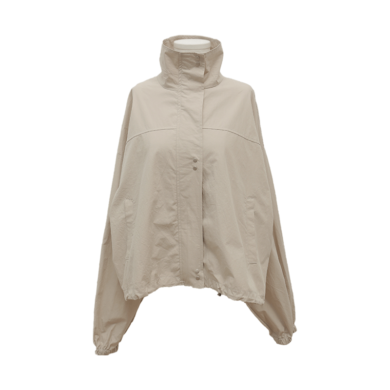 Cord Lock Hem Zip Front JacketThe delivery starts from Oct.12th along with your purchase order!!