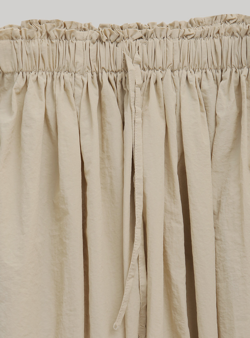 Tie-Waist Flared Long Skirt