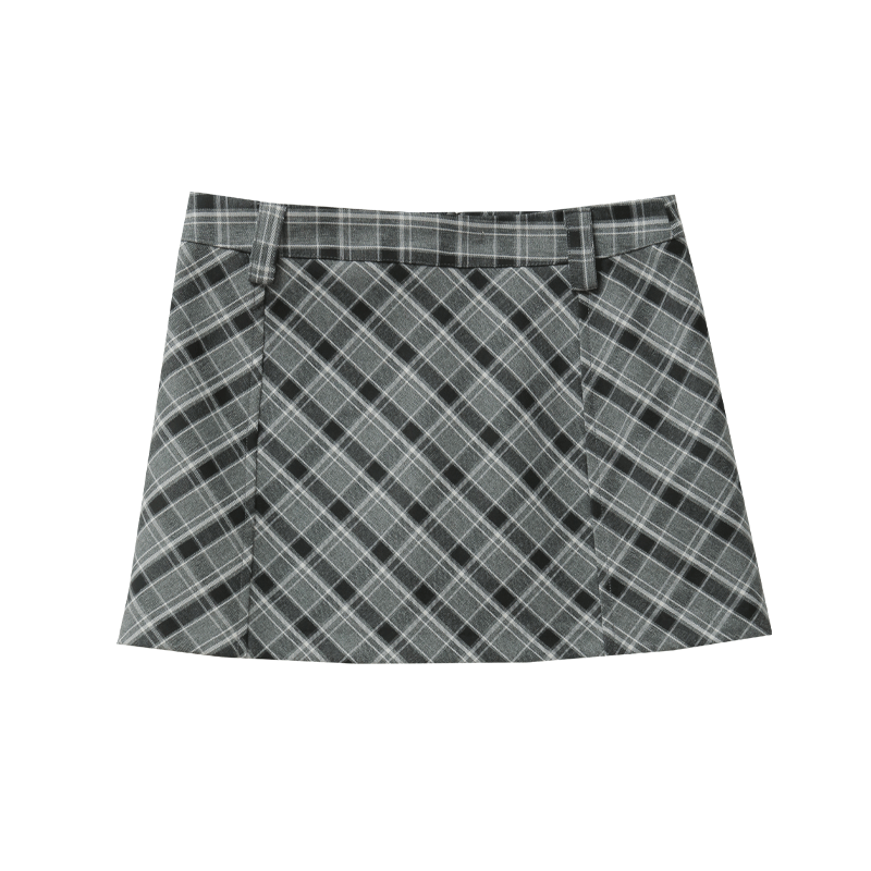 Diagonal Check Mini Skirt