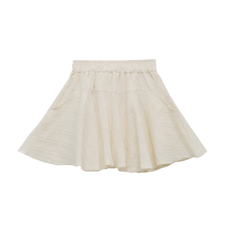 Elastic Waist Flared Mini Skirt