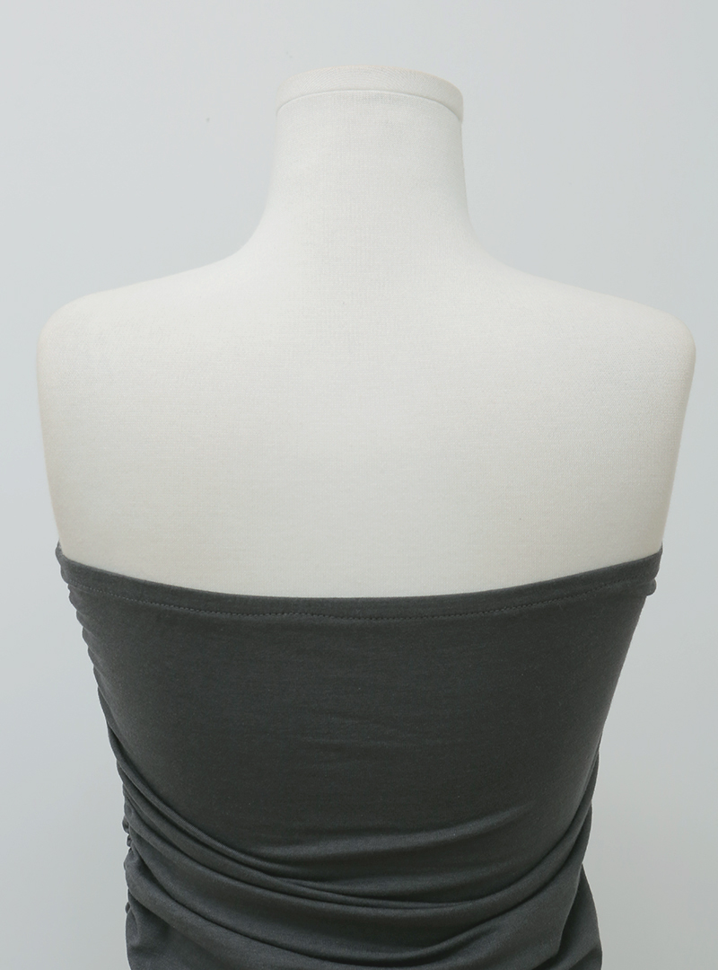 Ruched Side Solid Tone Tube Top