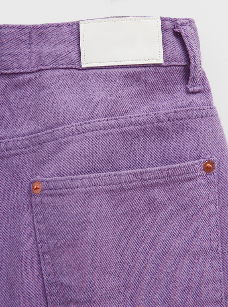 Frayed Hem Buttoned Waist Cotton Shorts