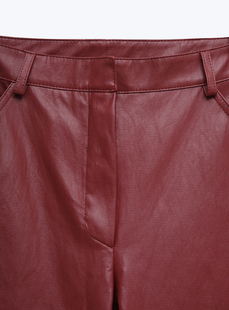 Straight-Cut Leather Pants