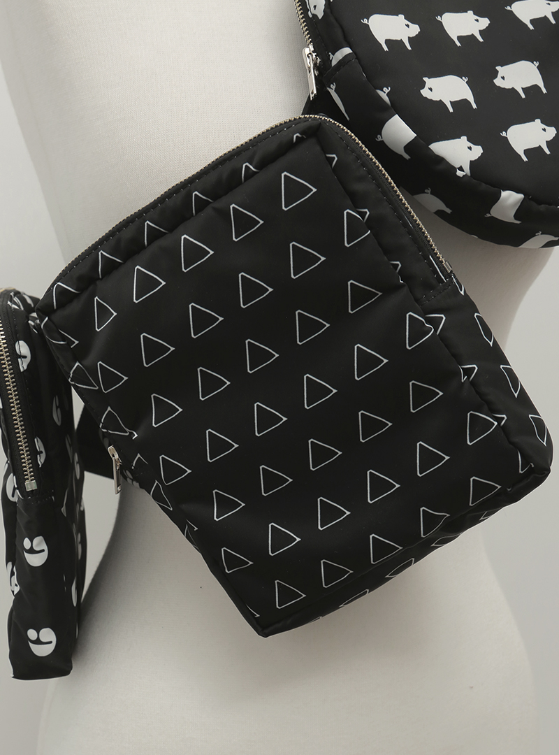 Multi-Compartment Patterned Crossbody Bag
