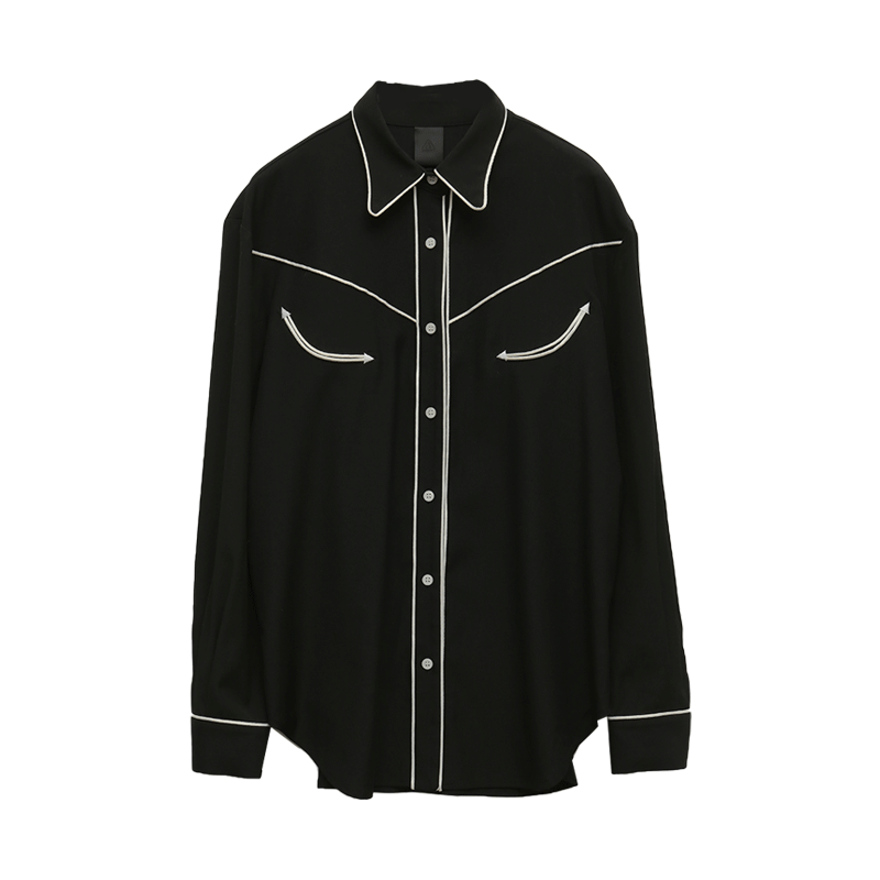 Contrast Piping Button-Up Shirt