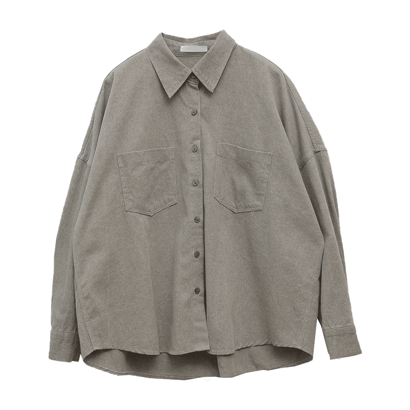 Chest Pocket Button-Up Loose Shirt