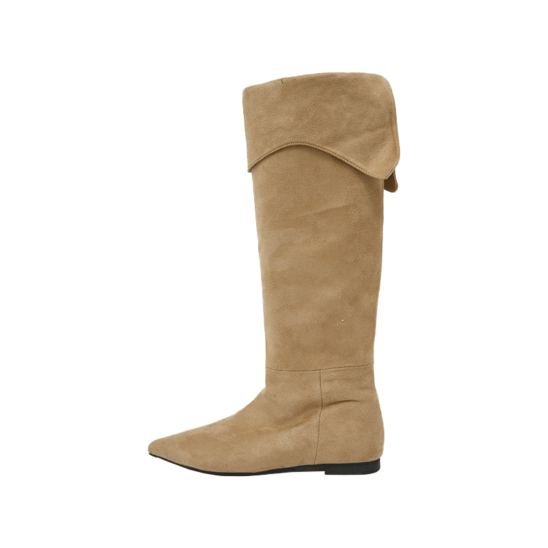 Pointed Toe Foldover Top Boots