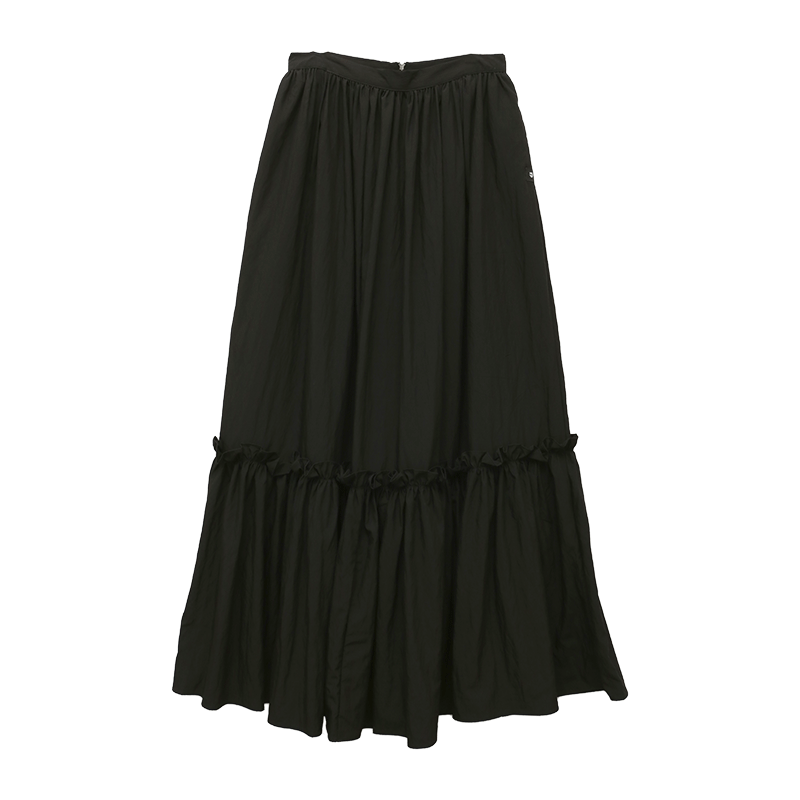 Ruffle Trim Tiered Long Skirt