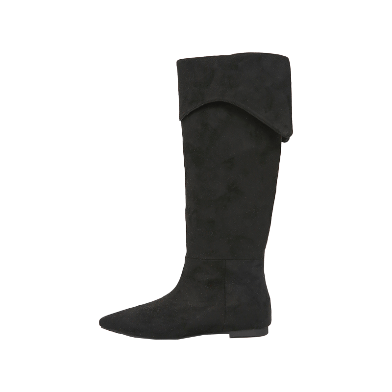 Pointed Toe Foldover Top Boots