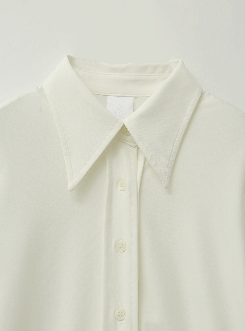 Point Collar Button-Up Shirt